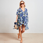 Tunique "Hibiscus", bleu