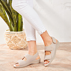 Sandales scratchées "Britta", beige