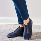 Chaussons bottillons zippés, bleu
