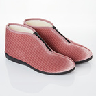 Chaussons bottillons zippés, vieux rose