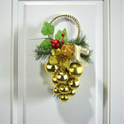 Décoration à suspendre Vert sapin avec boules dorées