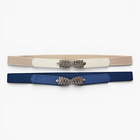 Ceinture stretch - Lot de 2 - bleu marine + taupe