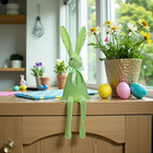 Figurine décorative Lapin floqué en plastique Vert