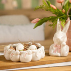 Coupe décorative Lapin en porcelaine blanche