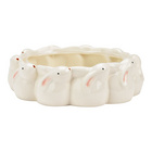 Coupe décorative Lapin en porcelaine blanche