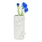 Vase avec décor 3D papillon en céramique blanche