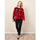Pull jacquard, rouge/noir