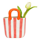 Vase sac à main rayé en céramique