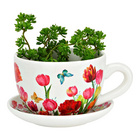 Tasse à plante Décor floral en céramique 20 cm