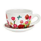 Tasse à plante Décor floral en céramique 20 cm