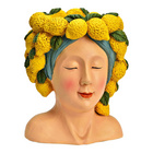 Pot de fleurs tête de femme avec citrons en magnésie