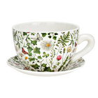 Pot de fleurs Tasse à plantes "Plantes" en céramique moyenne