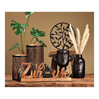 Photophores "Arbre" en métal noir Lot de 3