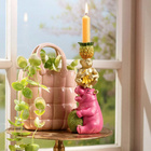 Bougeoir Pyramide de rhinocéros, singe & ananas