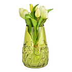 Vase avec décor floral vert hauteur 22 cm