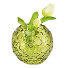 Vase avec décor floral vert hauteur 13 cm