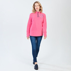Pull polaire avec broderie, fuchsia