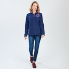 Pull polaire avec broderie, bleu