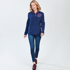 Pull polaire avec broderie, bleu