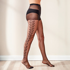 Lot de 2 paires de collants à motif, noir