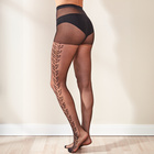 Lot de 2 paires de collants à motif, noir