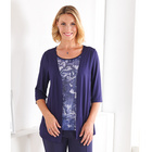 Cardigan 2 en 1, bleu foncé