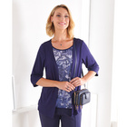 Cardigan 2 en 1, bleu foncé