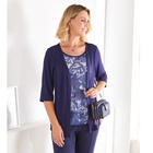 Cardigan 2 en 1, bleu foncé