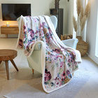 Couverture sherpa en flanelle « Fleurs »