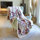 Couverture sherpa en flanelle « Fleurs »