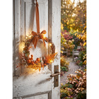 Couronne d'automne avec éclairage LED