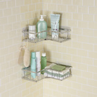 Étagères de salle de bains couleur argent, lot de 2