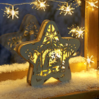 Crèche en bois à LED en forme d'étoile Eldo