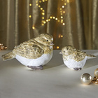 Lot de 2 figurines décoratives d’oiseaux en polyrésine Eldo