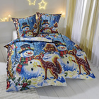 Parure de lit « Bonhomme de neige » bleue, lot de 2 Eldo