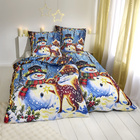 Parure de lit « Bonhomme de neige » bleue, lot de 2 Eldo
