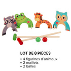 Jeu de croquet avec animaux 8 pièces
