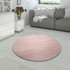 Tapis à poils longs RABBIT 780 Rose Rond Paco Home