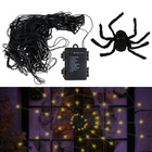 Toile d'araignée lumineuse avec araignée pour Halloween