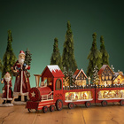 Train de Noël à LED avec décor hivernal en bois