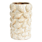 Vase en porcelaine orné de pommes de pin, hauteur : 13 cm