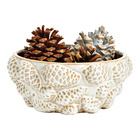 Coupe décorative en porcelaine ornée de pommes de pin