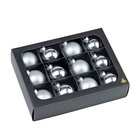 Boules de Noël argentées, lot de 12 – Wurm