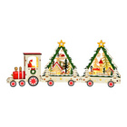 Train LED « Scène d'hiver » avec minuterie, en bois – Wurm