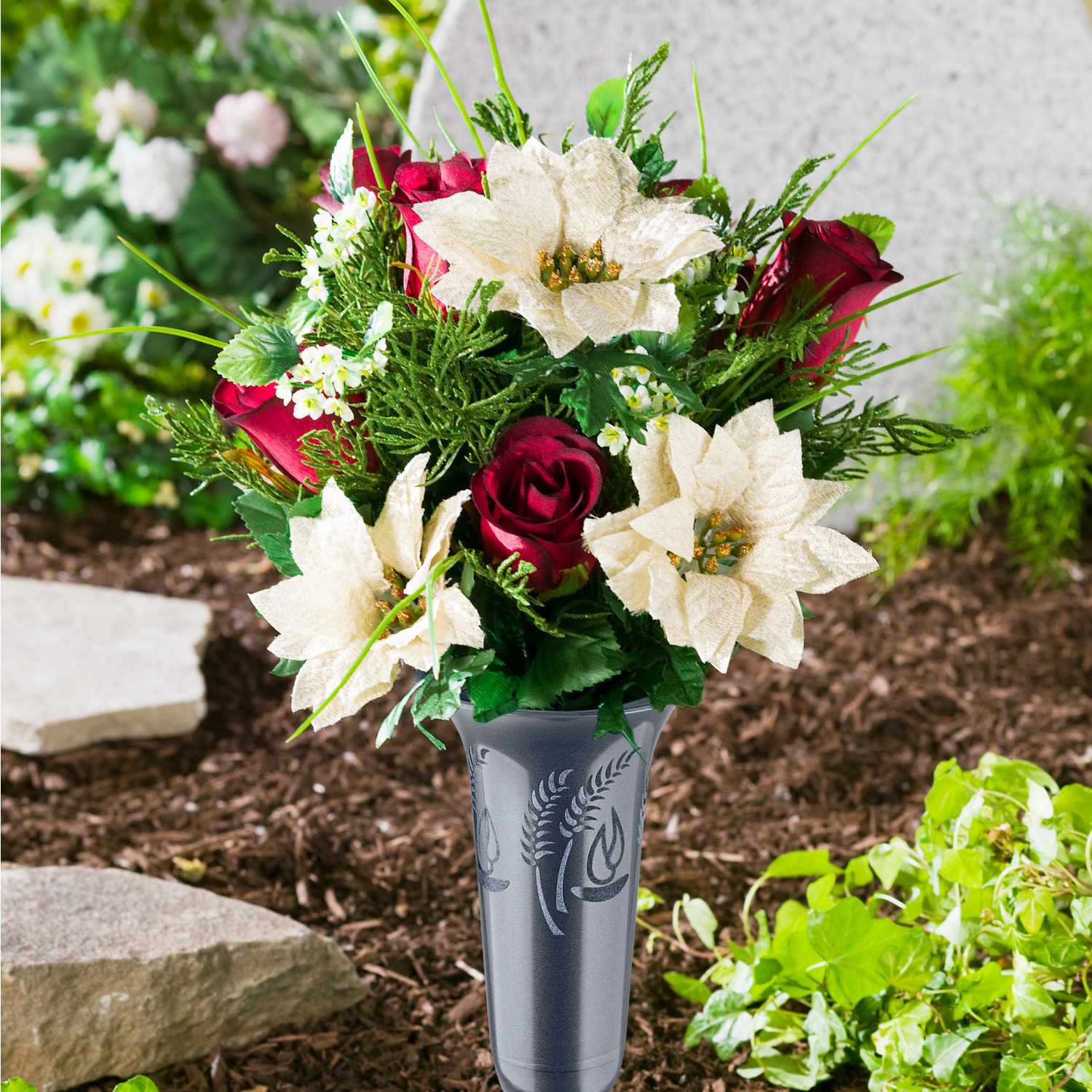 Bouquet poinsettias/roses