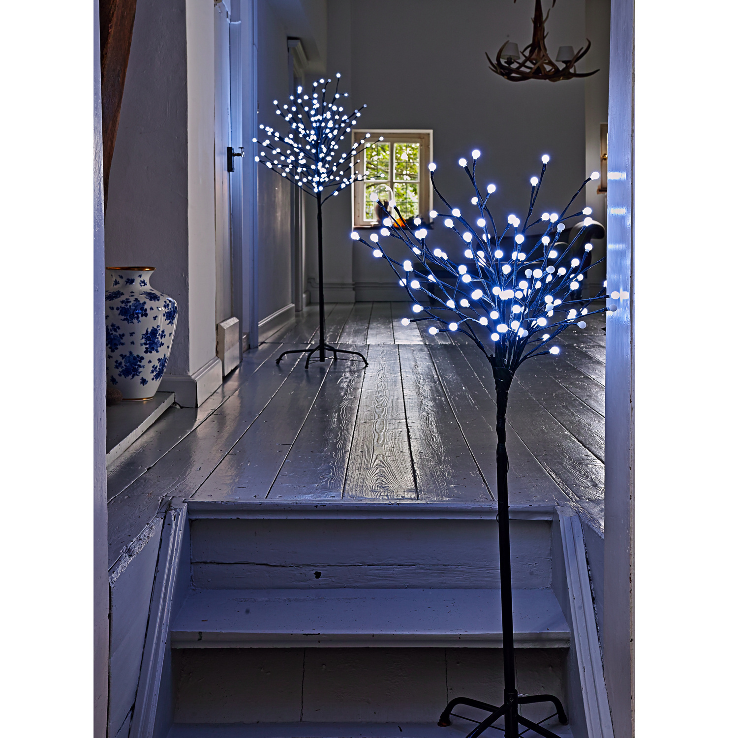 Arbre avec boules LED pour l'intérieur et l'extéireur, 120 cm