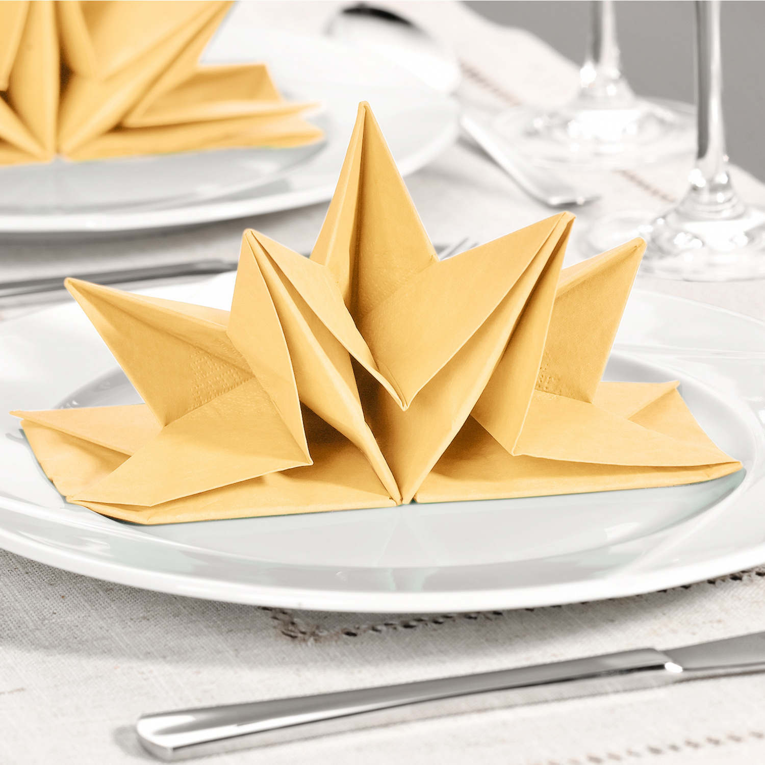 Lot de 12 serviettes, beige