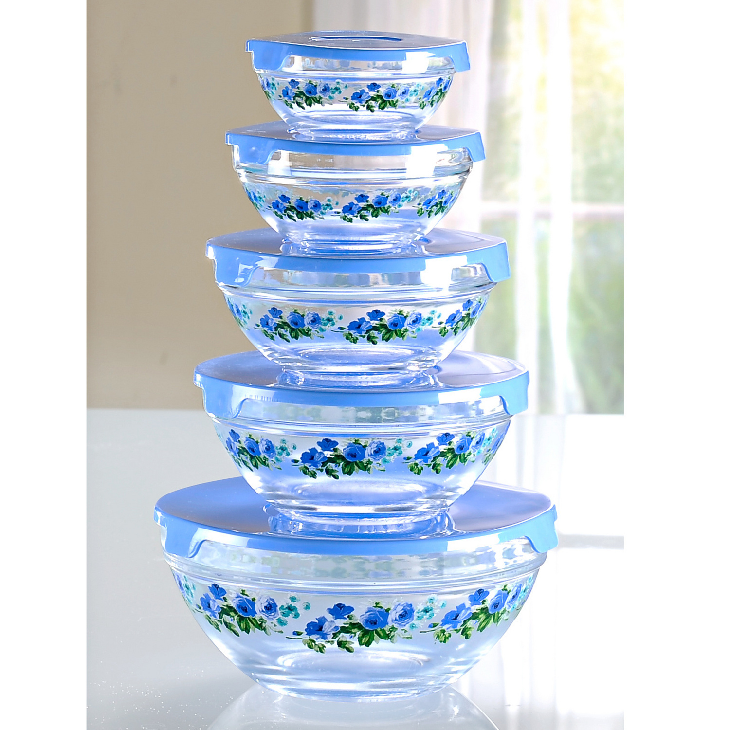 Lot de 5 saladiers + couvercles | Vitrine Magique