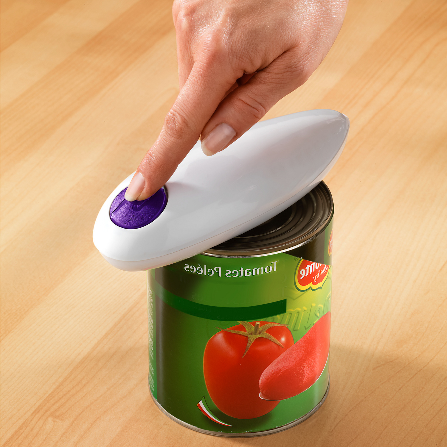 Ouvre-boîte électrique + décapsuleur, violet