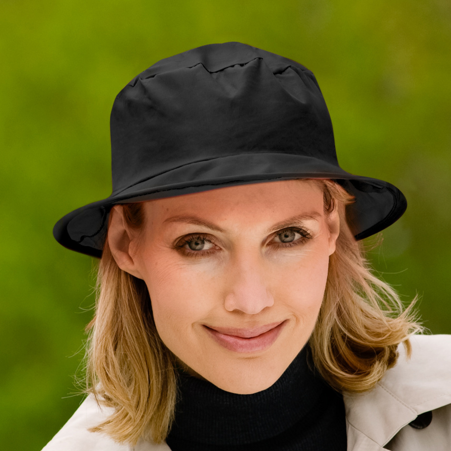 Chapeau de pluie pliable, noir